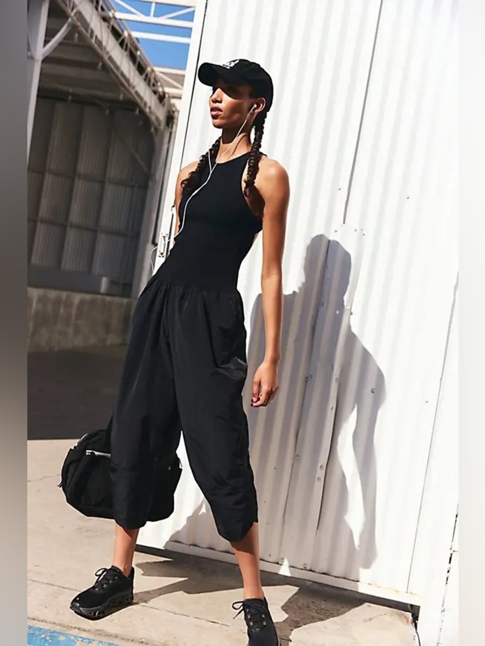 Free People Wide Leg Plie Onsie - Black